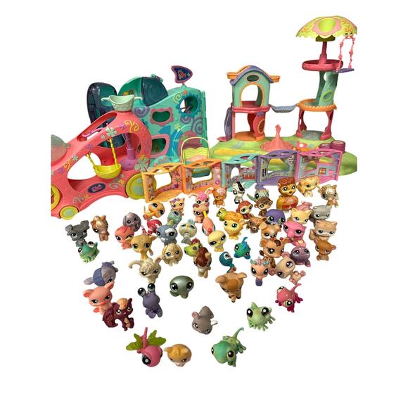 LPS Littlest Pet Shop Lot 50+ Pets House B GS Dog Cat Frog Mouse Horse Lion - Picture 1 of 7